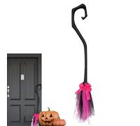 lisutupode Balai De Sorcière Décor avec Ruban 88cm Amovible Balai De Sorcière Décoration Halloween Portable pour Halloween Fête Habiller Décorations Porche Porte Mur Intérieur Extérieur Jardin