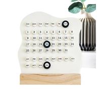 lisutupode Calendrier perpétuel de bureau, calendrier de table organiseur avec accessoires, accessoires de papeterie avec affichage du mois, de la semaine et de la date, décoration
