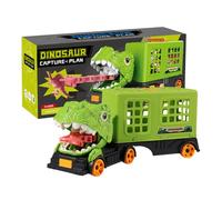 lisutupode Camion porte-saure, voiture de transport de tyrannosaure avec figurine - Véhicules portables pour garçons et filles | Jouet pour fêtes, voyages, pique-nique, intérieur, extérieur