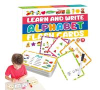 lisutupode Carte alphabet didactique, cartes d'apprentissage colorées avec lettres pour maternelle, jeu de reconnaissance alphabétique pour l'école et la maternelle