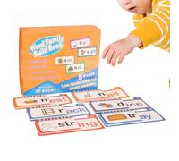 lisutupode Cartes Flash pour Les Familles De Mots - Jeu D Apprentissage des Sons des Lettres - Cartes Flash De Mots Intéressants,pour Maternelle Préscolaire Salle De Classe Maison Voyage École À La