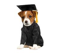 lisutupode Chapeau et toge pour chiens - Costume de remise de diplôme pour chiens avec - Ensemble de vêtements lavables pour animaux de compagnie de petite race, fêtes et célébrations