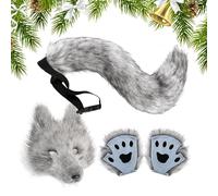 lisutupode Déguisement de loup pour cosplay | Accessoires de loup pour Halloween | Costume d'animal pour femme | Événements de cosplay pour carnaval, Noël et œuvres théâtrales