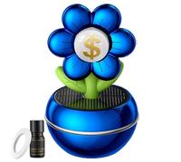 lisutupode Diffuseur d'arômes pour voiture, diffuseur de parfum auto-alimenté par énergie solaire, design floral, symbole de prospérité, rotation à 360 degrés, accessoires décoratifs pour tableau de