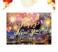 lisutupode Heureux Nouvel An 2026 - Rideau pour fêtes - 208 x 150 cm - Décoration du Nouvel An - Affiche de joyeuses fêtes, pour salon, jardin, garage, porche, école, hôtel, maison rurale et photos