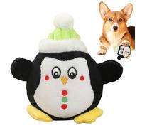 lisutupode Jouet couineur en peluche interactif pour chien sur le thème de Noël - Jouet à mâcher - Anxieux et apaisant - Pour chiens de petite, moyenne et grande taille