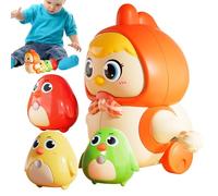 lisutupode Jouets de poulet pour enfants, jouets de poulet de Pâques | Poulet en corde oscillante - Jouet d'horlogerie manuel, jouet de poulet sauteur, remplissage de bas de Pâques pour enfants