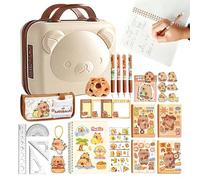 lisutupode Kit de papeterie pour filles - Kit de cahier avec - Matériel scolaire au design esthétique | Pour élèves du primaire et du secondaire