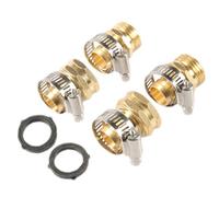 lisutupode Kit de Réparation pour Tuyau d'Arrosage | Adaptateur en Laiton avec Colliers,Kit de Réparation Tuyau d'Eau Fileté - Pour Arrosage Extérieur Lavage de Voiture Nettoyage d'Animaux et Décharge