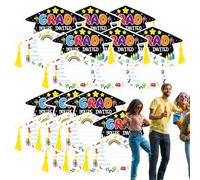 lisutupode Lot de 24 invitations pour fête de fin d'études 2025, cartes de vœux en forme de chapeau, fournitures pour la maternelle
