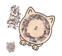 lisutupode Morandi Puzzle En Bois En Forme De Chat De 135 Pièces 23,7 x 21,8 Cm Puzzles En Bois À Formas De Gattos Mignon Avec Cadre De Contours De Adorable Pour Les Amateurs De Chats Maison