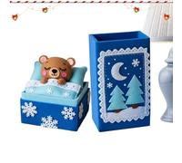 lisutupode Poche, poupée animale décorative mignonne et douce - Petit ours dans une boîte - Pour enfants, filles, adultes, couples amis