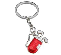 lisutupode Porte-clés en alliage de zinc 2D pour sac à dos, sac à main, sac à main, décoration pour hommes, femmes, garçons et filles, Rouge et argent., Refer to description