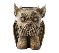 lisutupode Pot de fleurs en forme de visage - Figurine Hear No Evil - Pot de fleurs créatif pour jardin, pot de fleurs décoratif pour stylo, crayon, succulente, herbe