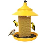 lisutupode Pour oiseaux chardonnerets - Tube en métallique avec plateau, mangeoires pour oiseaux à l'épreuve des écureuils, pour jardin, patio, balcon, porche, arbre, fenêtre et observation