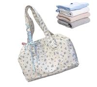 lisutupode Sac à bouffée de Voyage à Floral pour Femmes, Sac de bouc à Arc - Pourse d'épaule en Toile de Grande capacité avec Arc,Jolie du Semaine