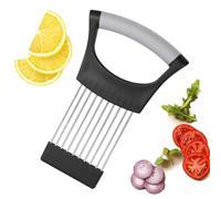 Lisutupode Support À Oignons Amélioré Pour Trancher, Assistant De Tranchage D'aliments, Coupe Citron, Acier Inoxydable Pour Trancher Porte Oignon, Dés Coupe Légumes Multifonctionnel, 14.3x9.5cm