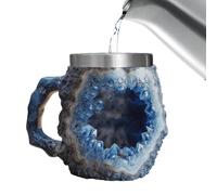 lisutupode Tasse à café en cristal minéral, tasse à café en forme de roche, texture de cristal d'onyx, tasse à lait en résine de cristal minéral, tasses à café fantaisie en forme de roche, 16 x 13 x