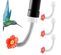 lisutupode Tube pour Oiseaux-Mouches - 4 Tubes Nectar avec Bouchons Fleuris,Pièces de Remplacement de Bec avec Embout Anti-Gouttes pour Jardins