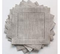LISYANG Lot de 6 serviettes à cocktail en lin et coton 20 x 20 cm pour réunions de famille, restaurants