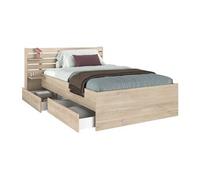 Lit 120 x 190 cm avec rangements - Coloris : Naturel - TENALIA