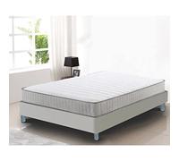 Lit 140 x 190 avec Sommier et Matelas pour Lit | 2 Colis | Matelas 140x190 memoire de Forme | Sommier Tapissier 140x190 avec Pieds