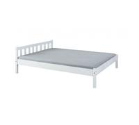 Lit 140x200 Cm Sans Sommier En Pin Massif Blanc - Chambery Blanc