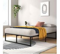 Lit 160x200 cm en métal - Lit 2 personnes avec sommier à lattes - Zinus Lorelai - Lit adulte Noir