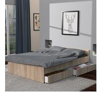 Lit 160x200 cm KAPPA+ 2 tiroirs / Chêne Blanchi