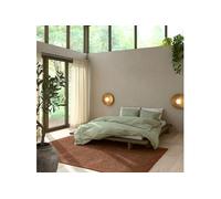 Lit 160x200 en pin massif avec table de chevet bois foncé JAPAN - JAPAN