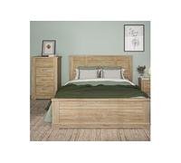 Lit 160x200 et chiffonnier en bois clair - LT5080