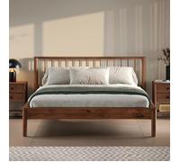 IDIMEX Lit 180 x 200 avec sommier APOANA en Bois Massif Coloris châtaignier, Cadre Robuste avec tête de lit à barreaux, lit Adulte Double King Size pour Chambre Confortable et Moderne