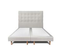 Lit 180x200cm - SOMMEIL DE PLOMB - Tête de lit capitonnée velours - Sommier tapissier - Hauteur 29cm - 2 places