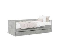 vidaXL Lit de jour avec tiroirs Gris béton 75x190 cm Bois d'ingénierie
