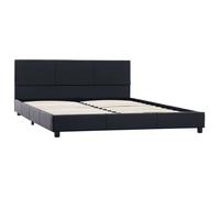 Lit 2 Personnes - KENNETH - Structure de lit Adulte/enfant - - Noir Similicuir 160x200 cm - LL162