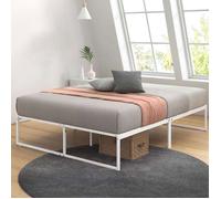 Lit 2 personnes, Lit 160x200 cm, Cadre de lit en métal avec des lattes en métal, Hauteur 31 cm, Cadre de lit Éco-responsible, blanc