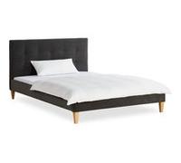 Lit 2 Places 140x200 cm avec Matelas Anthracite Gris G