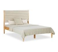 Lit 2 Places 140x200 cm tissu Bouclé Beige Beige G