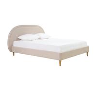 Lit 2 places 160x200 en tissu beige CHARLINE