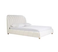 Lit 2 places 160x200 en tissu effet laine bou ARIELLE