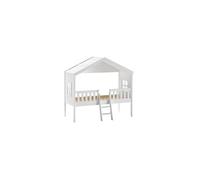 Lit altobuy 213 x 119.9 x 202 cm en bois cadre a lattes de couleur blanc Blanc G