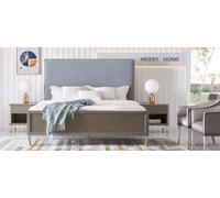 Lit 2x Table de nuit 3pcs Chambre à coucher Set Design Moderne Luxe Lits Groupe Nouveau