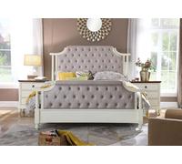 Lit 2x table de nuit 3pcs Chambre Set Lits Fondateur Temps Luxe Chesterfield