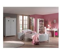 Ensemble De Meubles Amori Armoire 2 Portes, Bibliotheque, Bureau Blanc