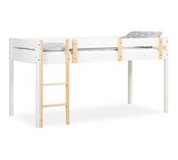 Lit Superposé 90x200 cm Cadre de Lit D'Enfant mezzanine Bois Blanc Homestyle4u
