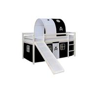 Lit 90x200 enfant échelle toboggan tunnel pirates Noir