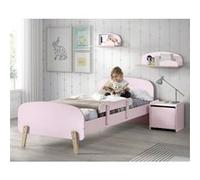 Lit 90x200cm avec Barrière + Chevet + Etagères - BODHI PINK - ALTOBUY Rose G