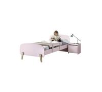 Lit 90x200cm avec Barrière de Lit + Chevet - BODHI PINK -