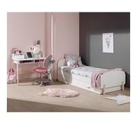 BODHI WHITE - Lit 90x200cm avec Tiroir de Lit + Bureau - Altobuy Blanc