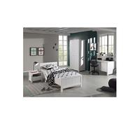 Lit 90x200cm + Chevet + Armoire 2 Portes + Bureau - GASTON -